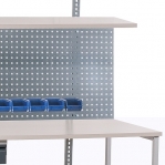 Worktable set 2000x800 with Shelf, Perfo panel, 10 bins, Drawer, Lighting