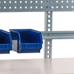 Bin rail 1500 mm for wall/workbench + 14 bins 96x105x45