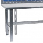 Raskas Teollisuuspöytä 2000x800 terästaso 2,0 + hylly, reikälevy, 10 laatikkoa