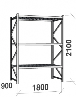 Maxi starter bay 2100x1800x900 480kg/level,3 levels with steel decks