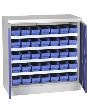 Box locker 900x900x450, 4 shelves, 35 bins 400x120x95