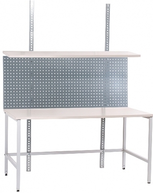 Worktable set 1500x800 with Shelf and Perfo panel, Tabletop HPL