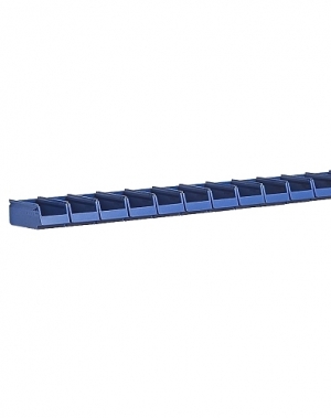 Bin rail 1500 mm for wall/workbench + 14 bins 96x105x45