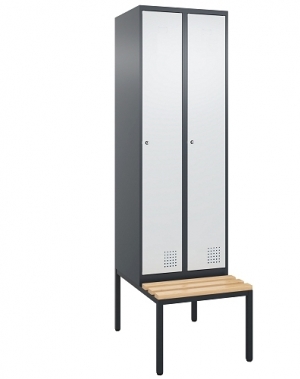 Pukukaappi 2:lla ovella 2070x600x800 jalustapenkillä CLICK