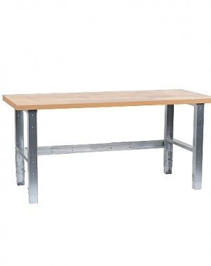 Worktable strong 1600x800 with oak board 42 mm, galv. legs