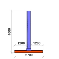 T-pylväs 2-puolinen 4000x2x1200 HEAVY