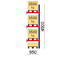 Kuormalavahylly jatko-osa 4500x950 3500kg/lava,4 EUR lavapaikkaa