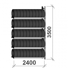 Rengashylly jatko-osa 3500x2400x500, 5 tasoa,300kg/taso MAXI