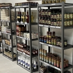 Teräshylly 1982x1000x500, 150kg/hyllytaso, 5 tasoa