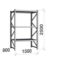 Starter bay 2500x1500x800 600kg/level,3 levels with steel decks