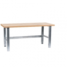 Worktable strong 1600x800 with oak board 42 mm, galv. legs