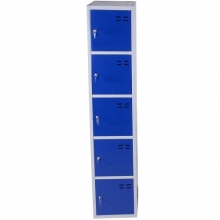 Storage locker, blue/grey 5 compartments 1920x350x550