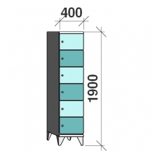 Lokerokaappi 6:lla ovella 1900x400x545
